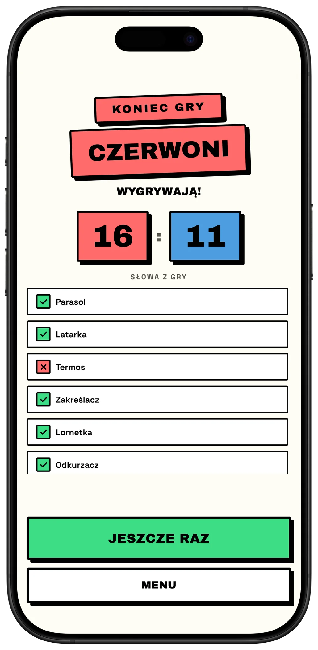 Alias: wynik gry zespołowej